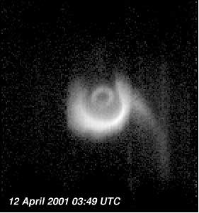 Image of plasma tails observed by the spacecraft IMAGE
